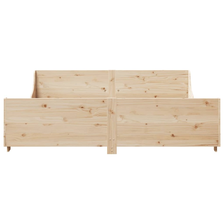 Estructura de cama sin colchón madera maciza de pino 180x200