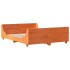 Cama sin colchón madera maciza de pino marrón cera 160x200