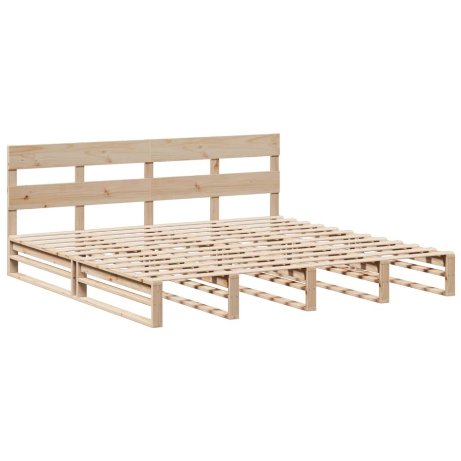 Estructura de cama sin colchón madera maciza de pino 180x200