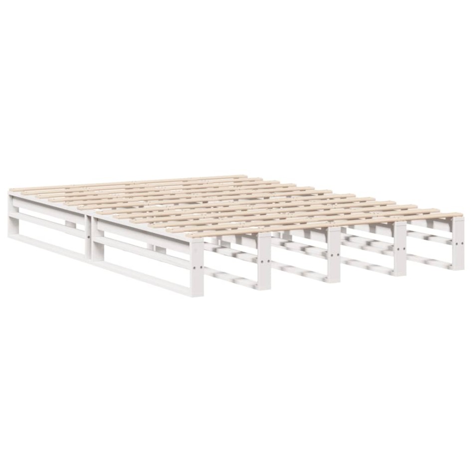 Estructura de cama sin colchón madera maciza de pino 160x200