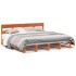 Cama sin colchón madera maciza de pino marrón cera 200x200
