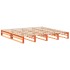 Cama sin colchón madera maciza de pino marrón cera 200x200