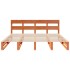 Cama sin colchón madera maciza de pino marrón cera 200x200