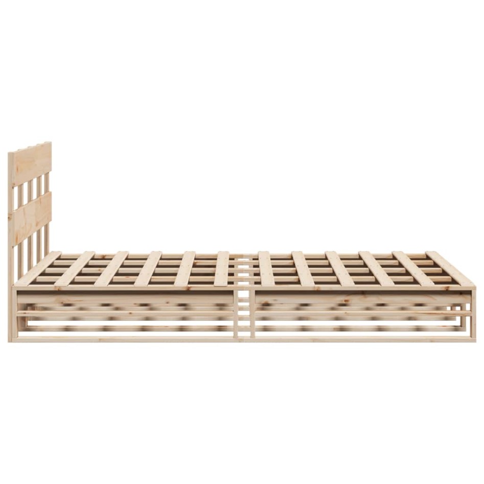 Estructura de cama sin colchón madera maciza de pino 140x190