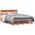 Cama sin colchón madera maciza de pino marrón cera 140x190