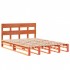 Cama sin colchón madera maciza de pino marrón cera 140x190