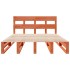 Cama sin colchón madera maciza de pino marrón cera 140x190