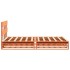 Cama sin colchón madera maciza de pino marrón cera 140x190