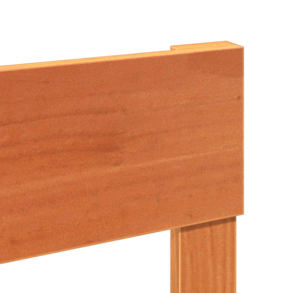 Cama sin colchón madera maciza de pino marrón cera 140x190