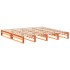Cama sin colchón madera maciza de pino marrón cera 180x200