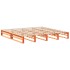Cama sin colchón madera maciza de pino marrón cera 180x200