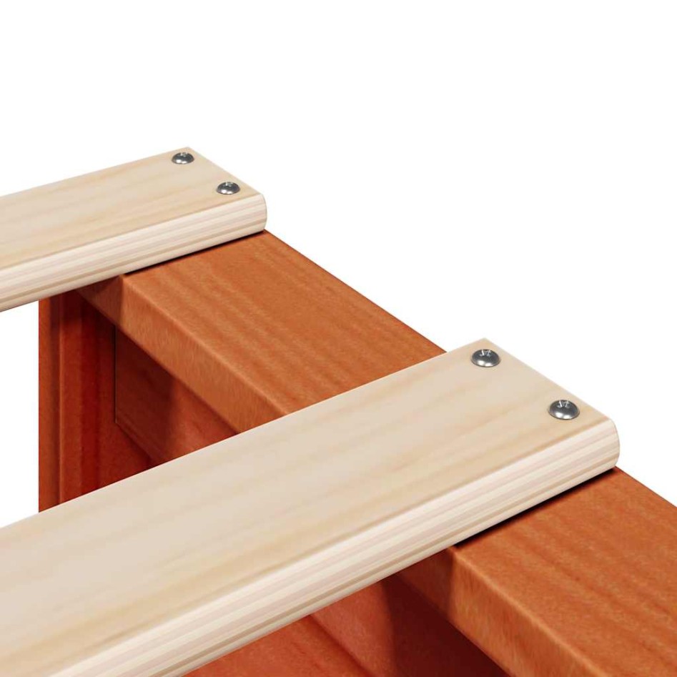 Cama sin colchón madera maciza de pino marrón cera 180x200