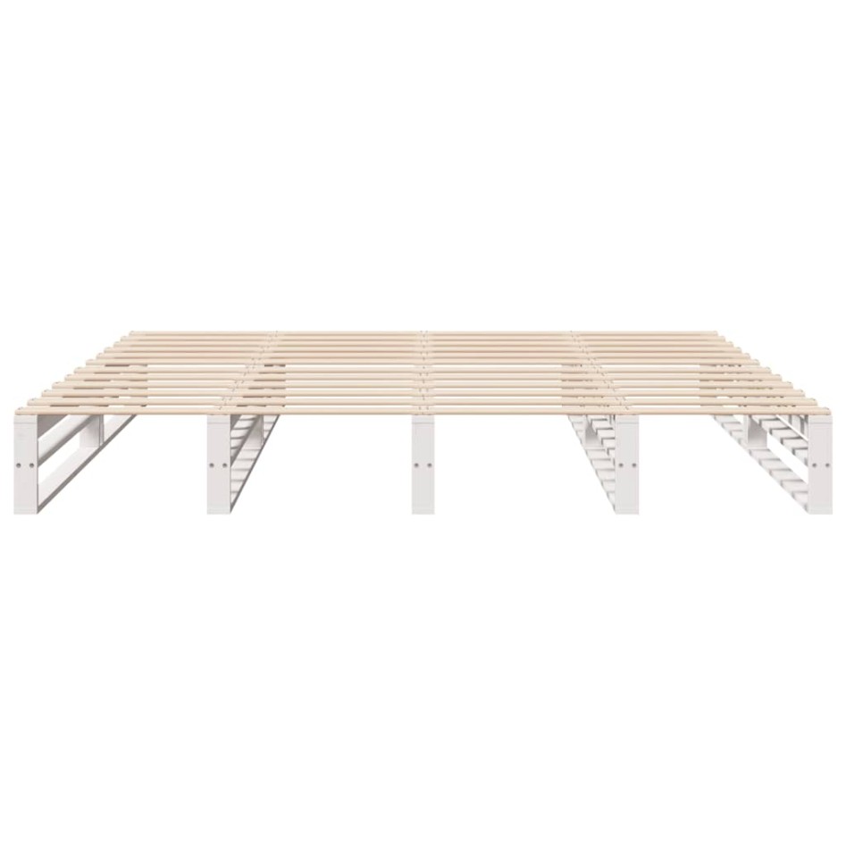 Estructura de cama sin colchón madera maciza blanca 200x200