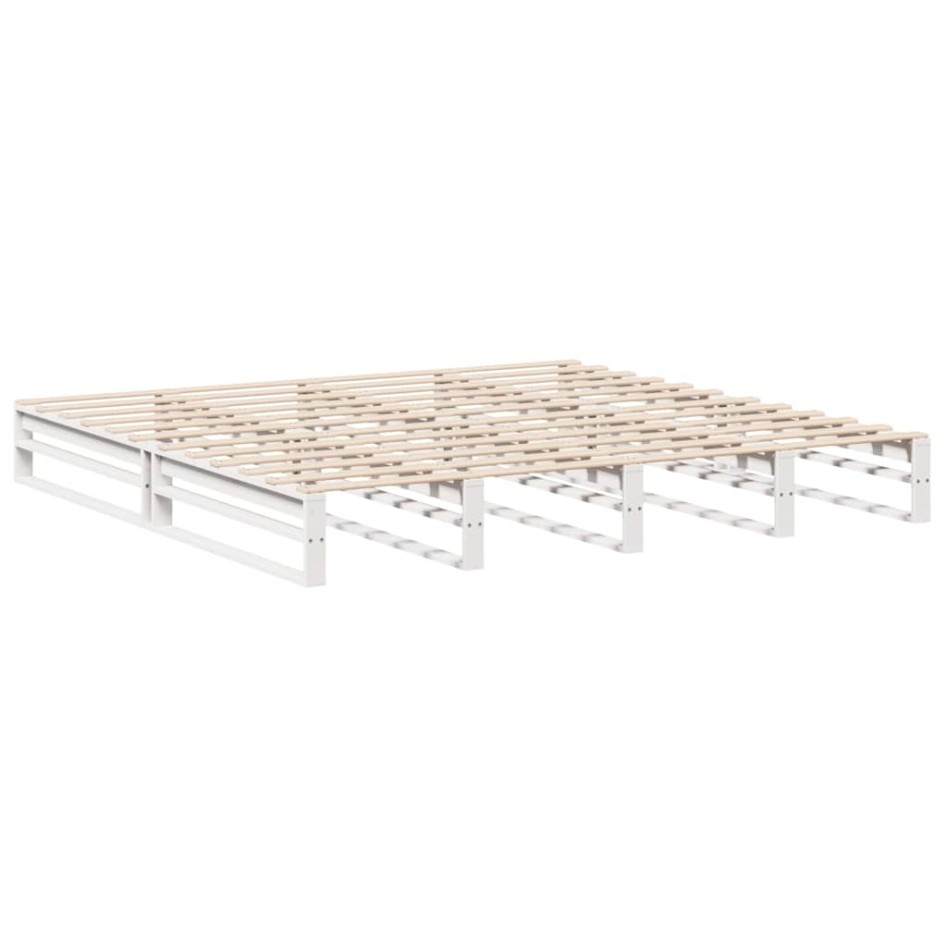 Estructura de cama sin colchón madera maciza blanca 200x200