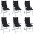 Cojines para silla respaldo alto 6 uds tela a cuadros