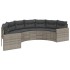 Sofá de jardín semicircular con cojines ratán sintético