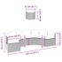 Sofá de jardín semicircular con mesa y cojines ratán PE