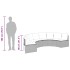 Sofá de jardín semicircular con mesa y cojines ratán PE