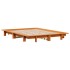 Cama sin colchón madera maciza pino marrón cera 150x200