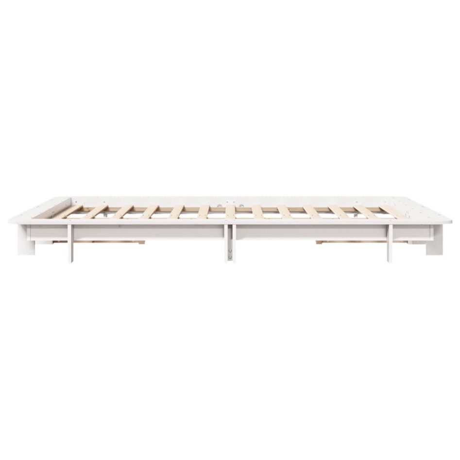 Estructura de cama sin colchón madera de pino blanca 140x190