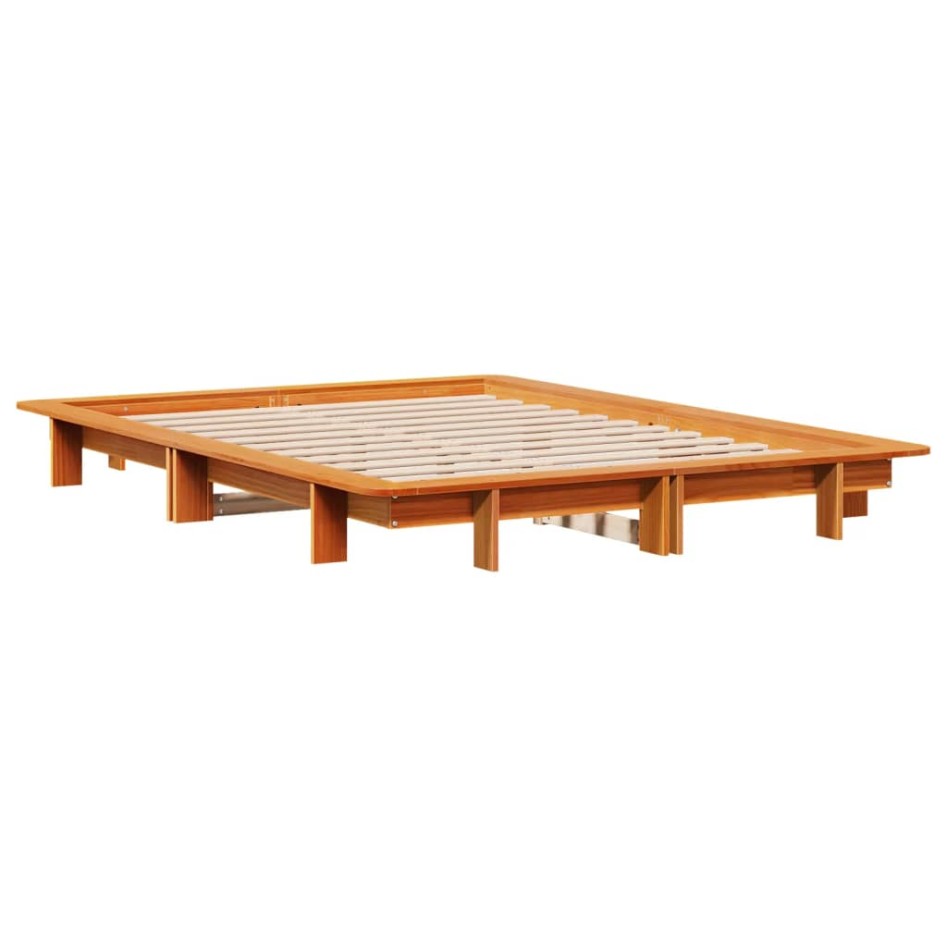 Estructura de cama sin colchón madera maciza marrón 120x190