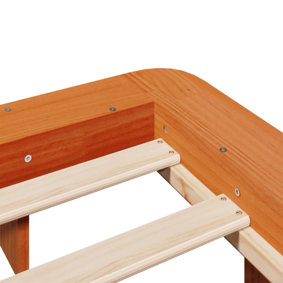 Estructura de cama sin colchón madera maciza marrón 120x190