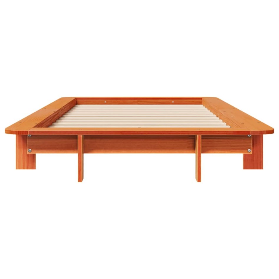 Estructura de cama sin colchón madera maciza marrón 75x190