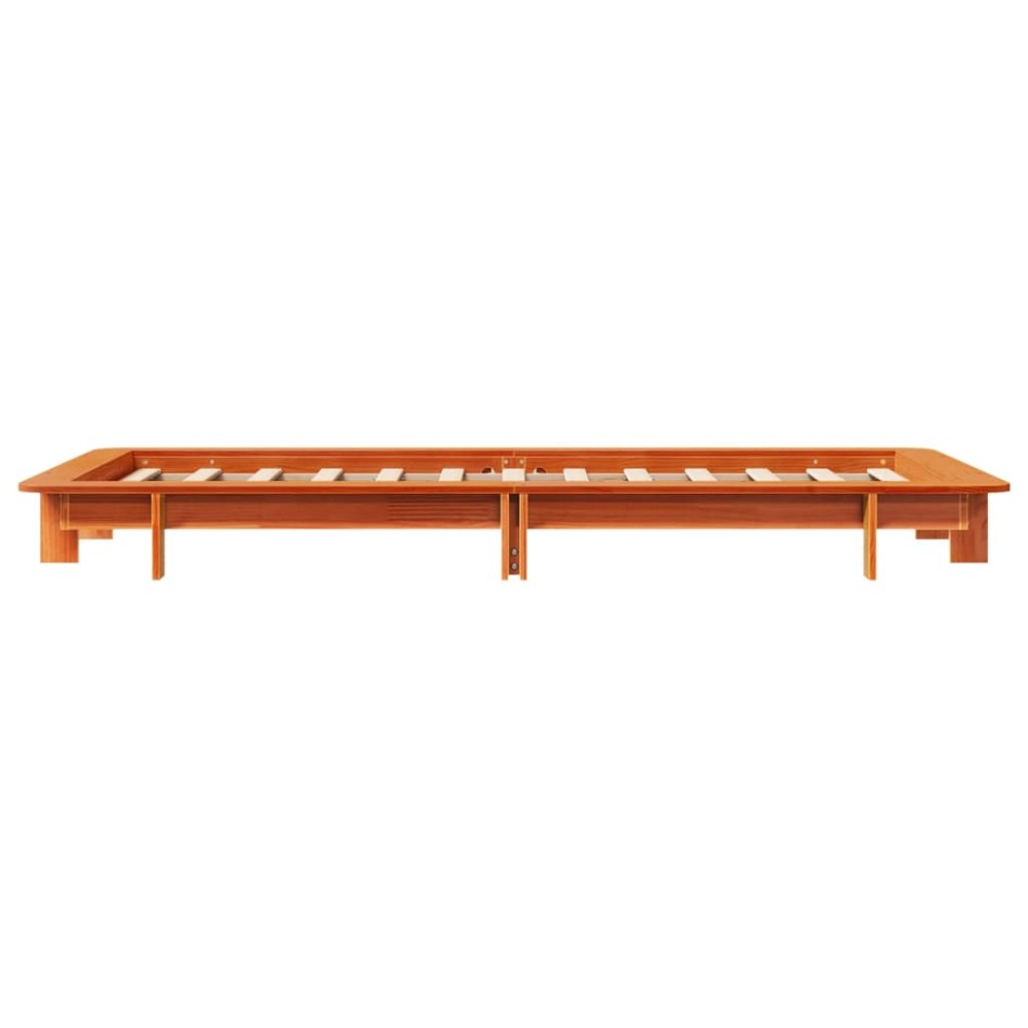 Estructura de cama sin colchón madera maciza marrón 75x190