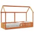 Cama con forma de casa de niños madera maciza marrón 80x200