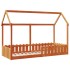 Cama con forma de casa de niños madera maciza marrón 80x200