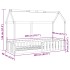 Cama con forma de casa de niños madera maciza marrón 80x200
