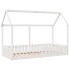 Cama con forma de casa de niños madera maciza blanca 90x190