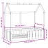 Cama con forma de casa de niños madera maciza marrón 70x140