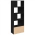Estantería de madera de ingeniería negra 70x36x189