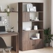 Estantería de madera de ingeniería marrón roble 100x36x189 cm