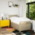 Cama box spring con colchón tela color crema 90x190