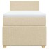 Cama box spring con colchón tela color crema 90x190