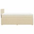 Cama box spring con colchón tela color crema 90x190