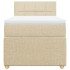 Cama box spring con colchón tela color crema 90x190