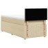 Cama box spring con colchón tela color crema 90x190