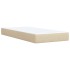 Cama box spring con colchón tela color crema 90x190