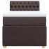 Cama box spring con colchón tela marrón oscuro 90x190