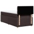 Cama box spring con colchón tela marrón oscuro 90x190