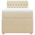 Cama box spring con colchón tela color crema 90x190
