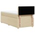 Cama box spring con colchón tela color crema 90x190