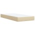 Cama box spring con colchón tela color crema 90x190