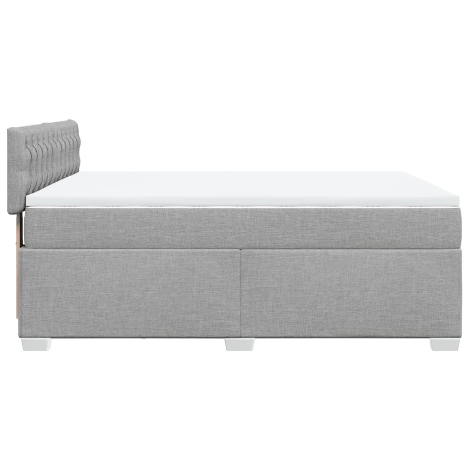 Cama box spring con colchón tela gris claro 160x200