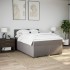 Cama box spring con colchón tela gris taupe 160x200