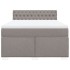 Cama box spring con colchón tela gris taupe 160x200