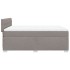 Cama box spring con colchón tela gris taupe 160x200